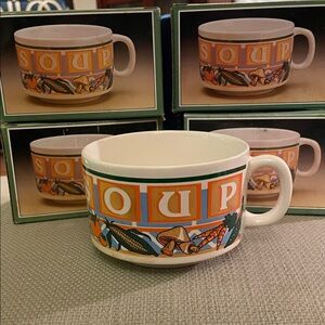 NIB 1970’s Soup Mugs. Set of 4.
